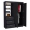 Tuhome Kenya 3 Drawers Armoire, Double Door, 3-Tier Shelf, Black CLW8963 - alternate 7